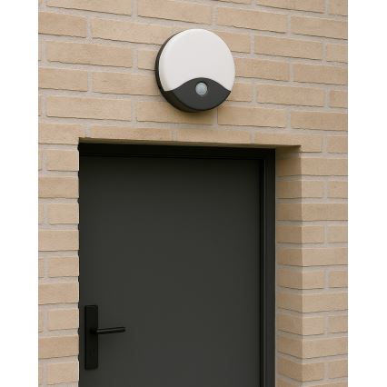 LED vonkajšie nástenné svietidlo s pohybovým senzorom LED/18W/230V IP44 antracit