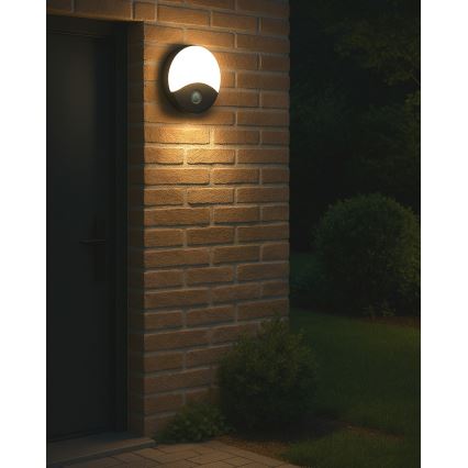 LED vonkajšie nástenné svietidlo s pohybovým senzorom LED/18W/230V IP44 antracit