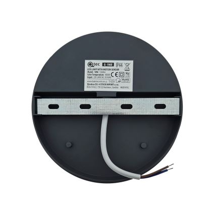 LED vonkajšie nástenné svietidlo s pohybovým senzorom LED/18W/230V IP44 antracit