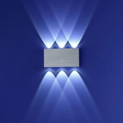 LED Vonkajšie nástenné svietidlo SILBER 6xLED/1W/230V IP54