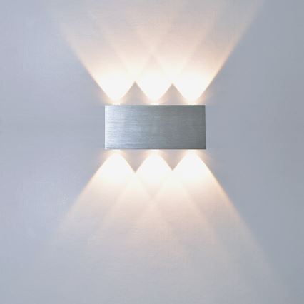 LED Vonkajšie nástenné svietidlo SILBER 6xLED/1W/230V IP54