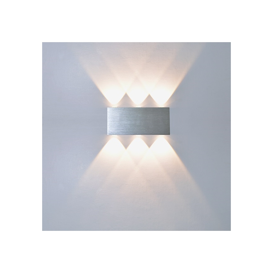 LED Vonkajšie nástenné svietidlo SILBER 6xLED/1W/230V IP54