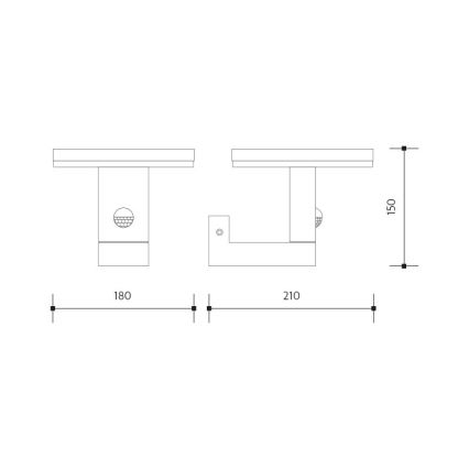 LED Vonkajšie nástenné svietidlo so senzorom BARI LED/10W/230V 4000K IP54 antracit