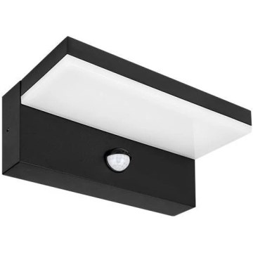 LED Vonkajšie nástenné svietidlo so senzorom HESTIO LED/9W/230V 4000K IP44 čierna