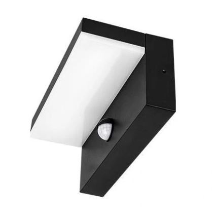 LED Vonkajšie nástenné svietidlo so senzorom HESTIO LED/9W/230V 4000K IP44 čierna