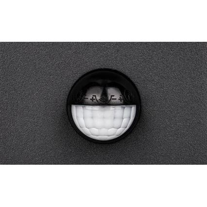 LED Vonkajšie nástenné svietidlo so senzorom HESTIO LED/9W/230V 4000K IP44 čierna