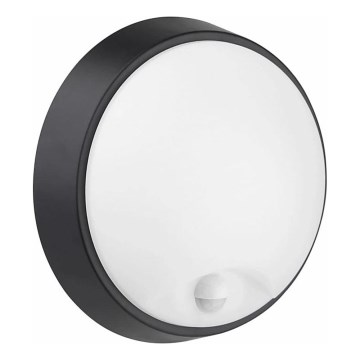 LED Vonkajšie nástenné svietidlo so senzorom LED/12W/230V 3000/4000/6500K IP65 čierna