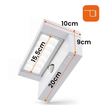 LED Vonkajšie nástenné svietidlo s pohybovým a súmrakovým senzorom LED/25W/230V 3000/4000/6500K IP54 biela