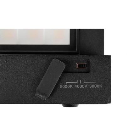 LED vonkajšie nástenné svietidlo s pohybovým a súmrakovým senzorom, LED/36W/230V, 3000/4000/6500K, IP54, čierna