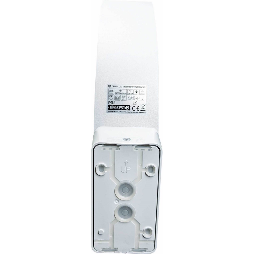 LED Stmívateľné vonkajšie nástenné svietidlo so senzorom pohybu a súmraku LED/12/15/20W/230V IP65 biele