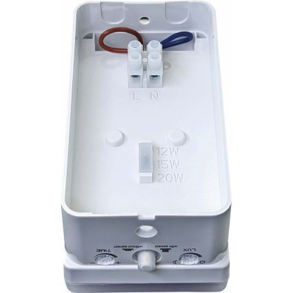 LED Stmívateľné vonkajšie nástenné svietidlo so senzorom pohybu a súmraku LED/12/15/20W/230V IP65 biele