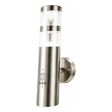 LED Vonkajšie nástenné svietidlo so snímačom pohybu 1xGU10/5W/230V IP44 matný chróm