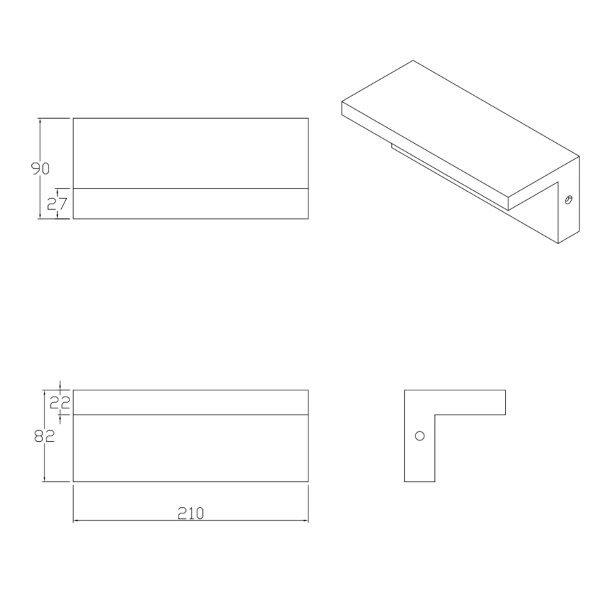 LED Vonkajšie nástenné svietidlo TESA LED/10W/230V IP54 čierna