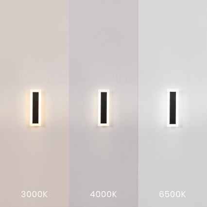 LED vonkajšie nástenné svietidlo WOW LED/10W/230V 3000/4000/6500K 30 cm IP54 čierne