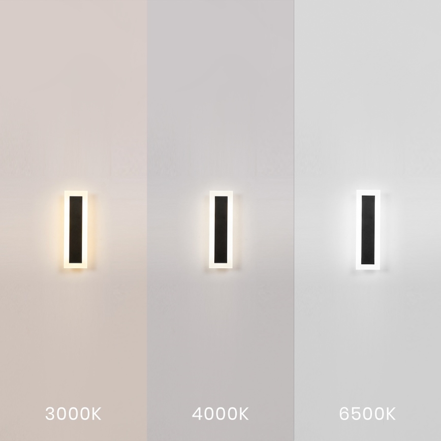 LED vonkajšie nástenné svietidlo WOW LED/10W/230V 3000/4000/6500K 30 cm IP54 čierne