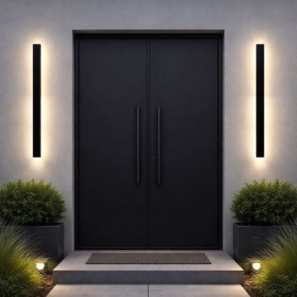 Vonkajšie nástenné LED svietidlo WOW LED/20W/230V 3000/4000/6000K 120 cm IP54 čierne