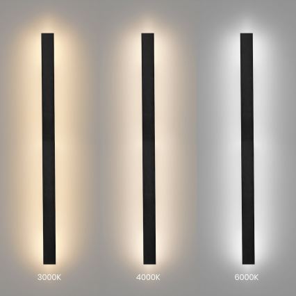 Vonkajšie nástenné LED svietidlo WOW LED/20W/230V 3000/4000/6000K 120 cm IP54 čierne