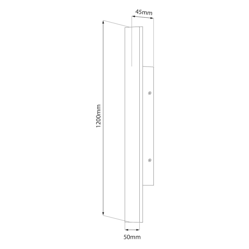 Vonkajšie nástenné LED svietidlo WOW LED/20W/230V 3000/4000/6000K 120 cm IP54 čierne