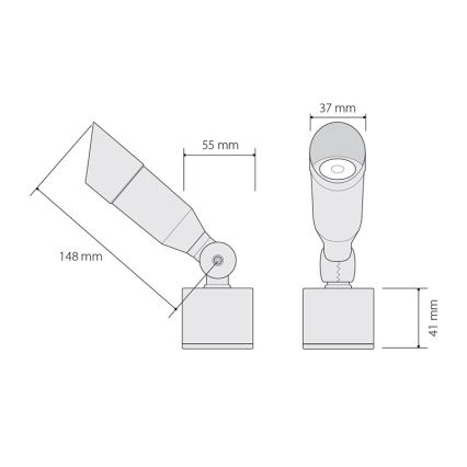 Panlux OKN-1LED/S - LED vonkajšie osvetlenie OKO 1xLED/1W/350mA