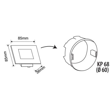 LED Vonkajšie schodiskové svietidlo LED/1,7W/230V 2700K IP44 biela