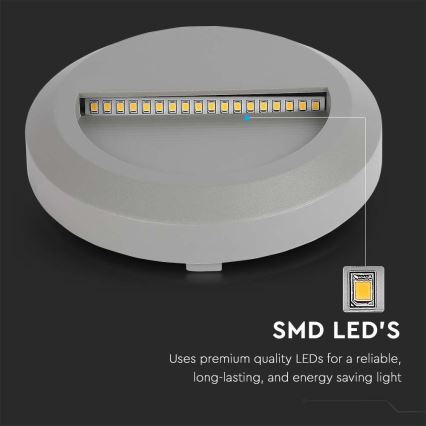 LED Vonkajšie schodiskové svietidlo LED/2W/230V IP65 3000K šedá