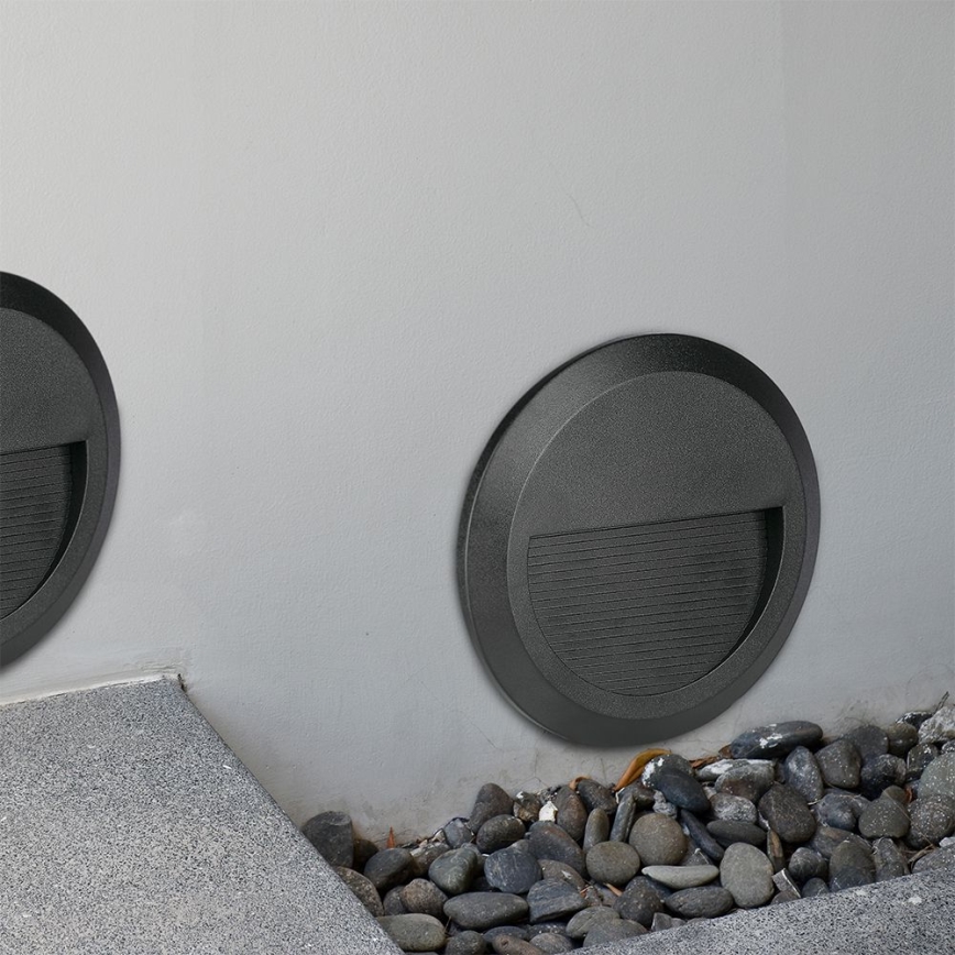 LED Vonkajšie schodiskové svietidlo LED/2W/230V IP65 4000K čierna
