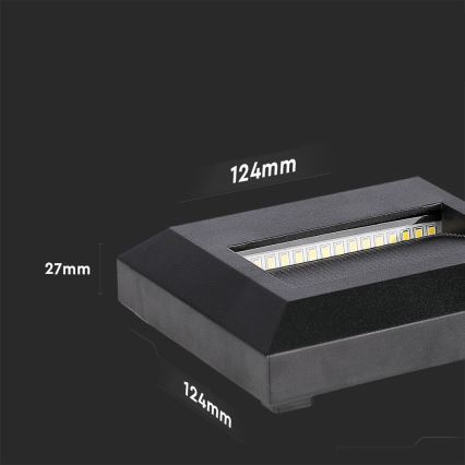 LED Vonkajšie schodiskové svietidlo LED/2W/230V IP65 4000K čierna