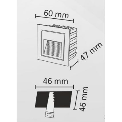 LED Vonkajšie schodiskové svietidlo Q6 LED/3W/230V IP44