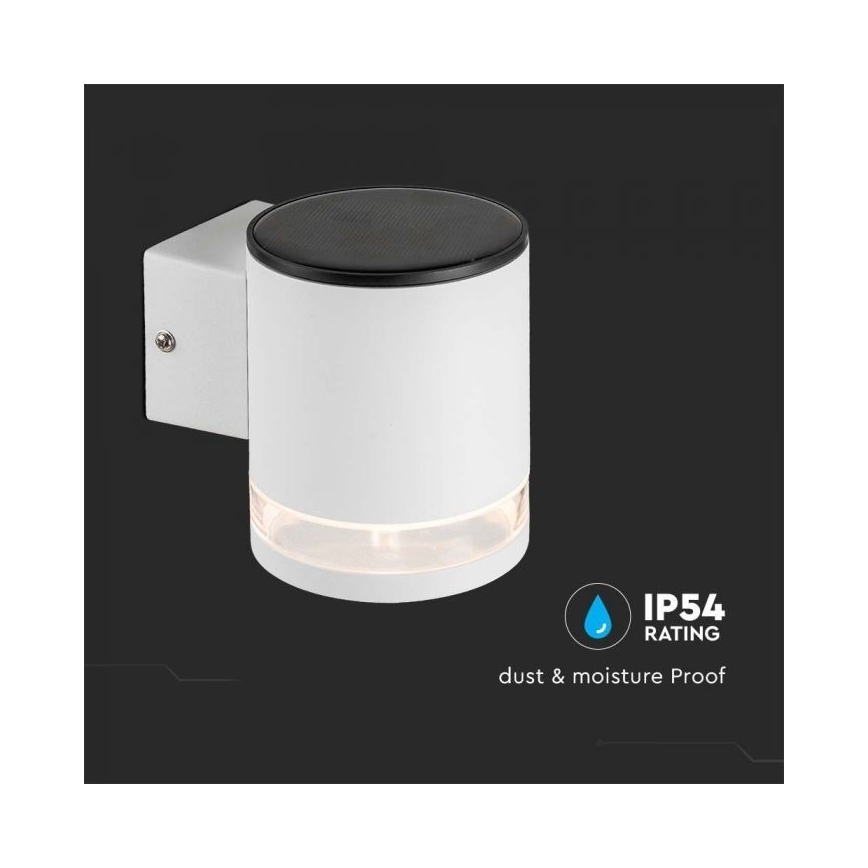 LED Vonkajšie solárne nástenné svietidlo LED/1W/3,7V 3000K IP54 biela