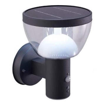 LED Vonkajšie solárne nástenné svietidlo so senzorom LARIX LED/3W/3,7V 2200 mAh IP44