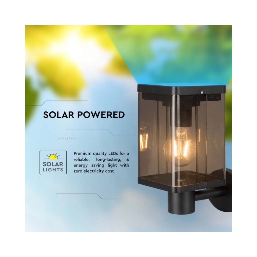 LED Vonkajšie solárne nástenné svietidlo so senzorom LED/2,5W/3,7V 3000K IP54