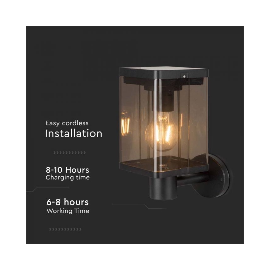 LED Vonkajšie solárne nástenné svietidlo so senzorom LED/2,5W/3,7V 3000K IP54