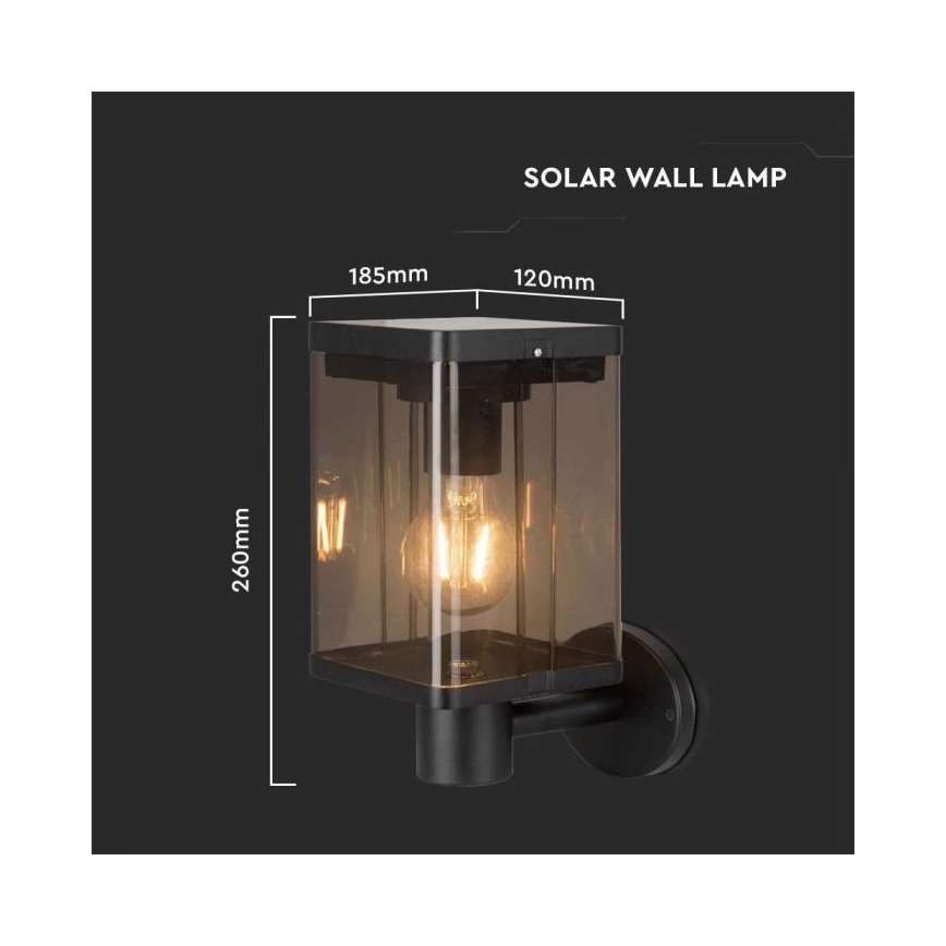 LED Vonkajšie solárne nástenné svietidlo so senzorom LED/2,5W/3,7V 3000K IP54