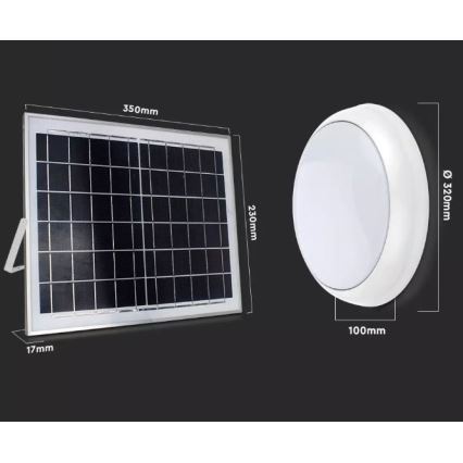 LED Vonkajšie solárne svietidlo LED/15W 3000/4000/6400K IP65 + diaľkové ovládanie