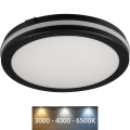 LED Vonkajšie stropné svietidlo BENO E LED/12W/230V 3000/4000/6500K pr. 20 cm IP65 čierna