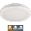 LED Vonkajšie stropné svietidlo BENO E LED/20W/230V 3000/4000/6500K pr. 20 cm IP65 biela