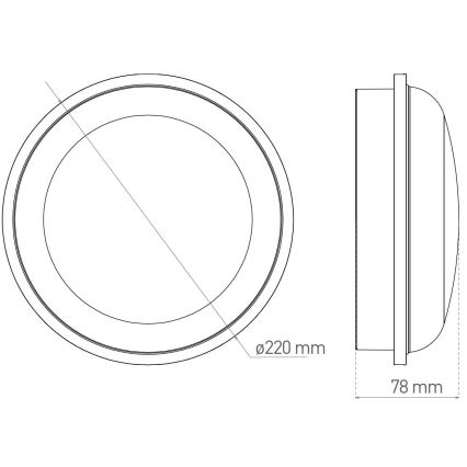 LED Vonkajšie stropné svietidlo DARA LED/20W/230V IP65 čierna