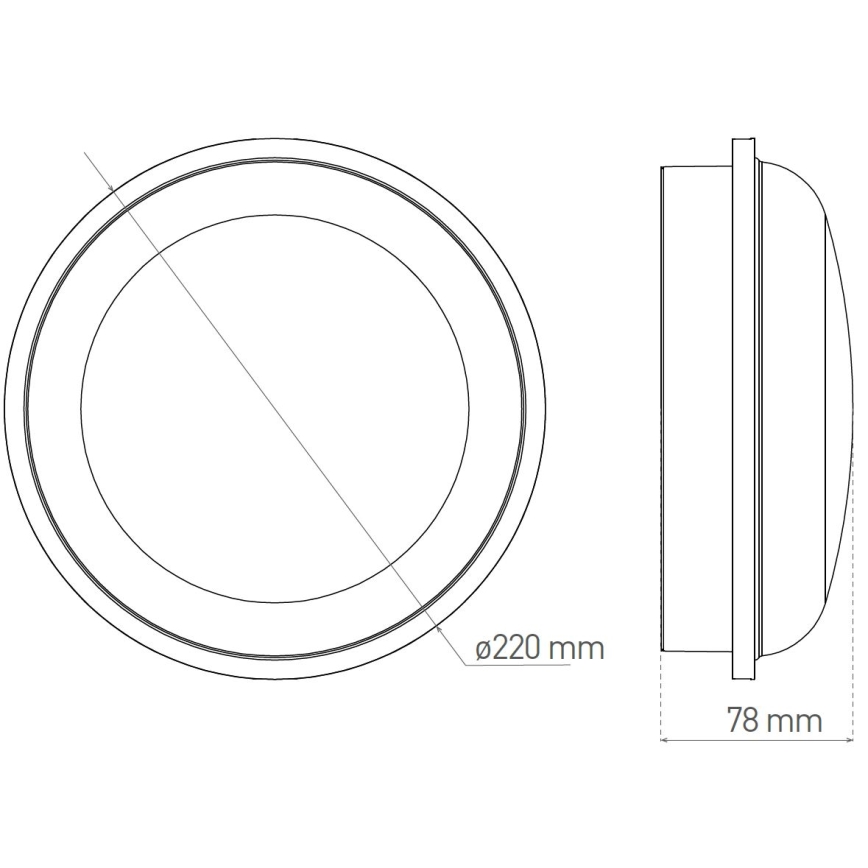 LED Vonkajšie stropné svietidlo DARA LED/20W/230V IP65 čierna