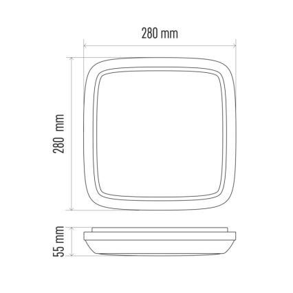 LED Vonkajšie stropné svietidlo DORI LED/24W/230V IP54 štvorec