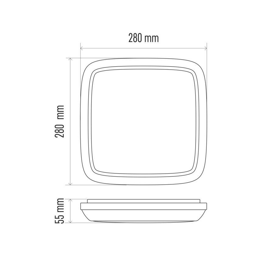 LED Vonkajšie stropné svietidlo DORI LED/24W/230V IP54 štvorec