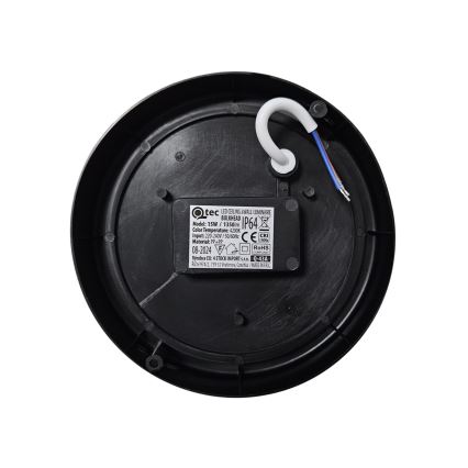 LED Vonkajšie stropné svietidlo LED/15W/230V 4200K pr. 15,5 cm IP64 čierna