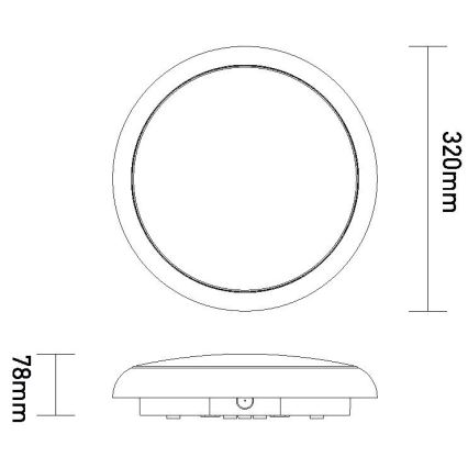 LED Stmievateľné vonkajšie stropné svietidlo STROPY LED/12/15/18/22W/230V 3000/4000/6000K IP65 čierna