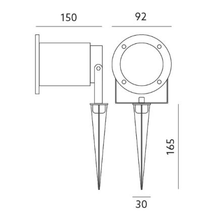 LED Vonkajšie svietidlo BLAKE 2 GU10/7W/230V IP65