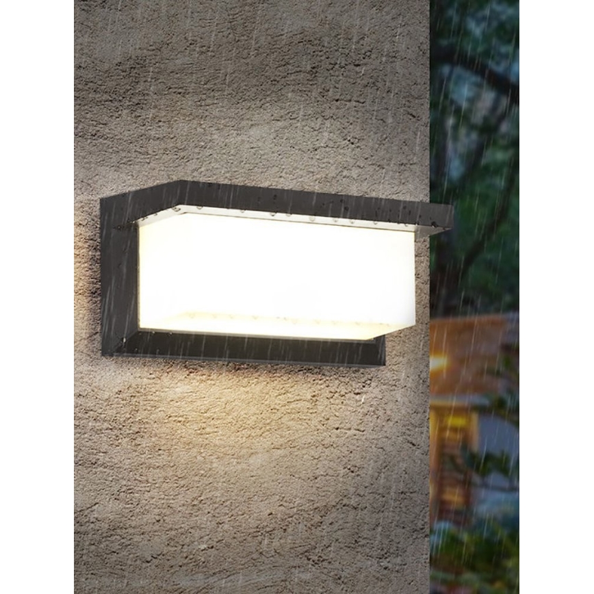 LED Vonkajšie nástenné svietidlo so senzorom soumraku NEELY 1xE27/9W/230V IP54 antracit