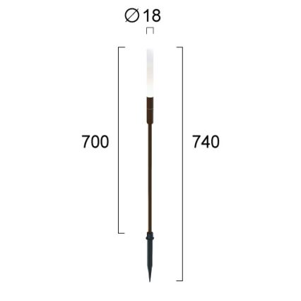 LED Vonkajšie svietidlo STICK LED/1,5W/24V IP65 hnedá