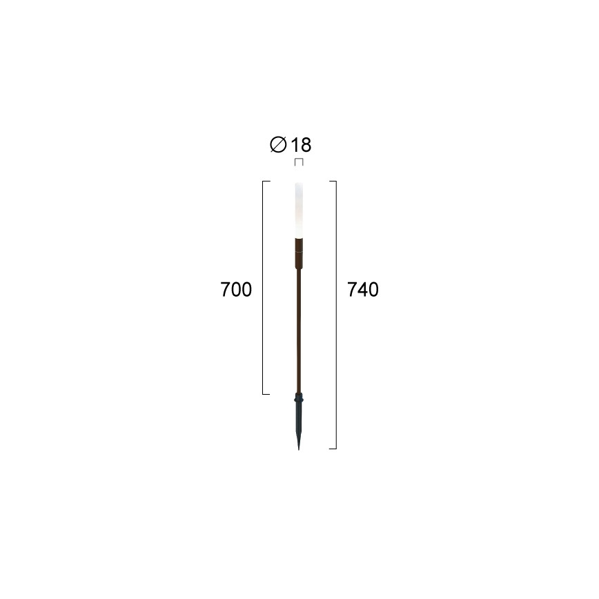 LED Vonkajšie svietidlo STICK LED/1,5W/24V IP65 hnedá