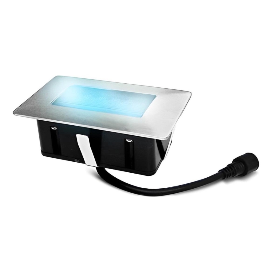 LED Vonkajšie zápustné svietidlo EASY CONNECT LED/2W/230V modrá IP67 obdĺžnikový