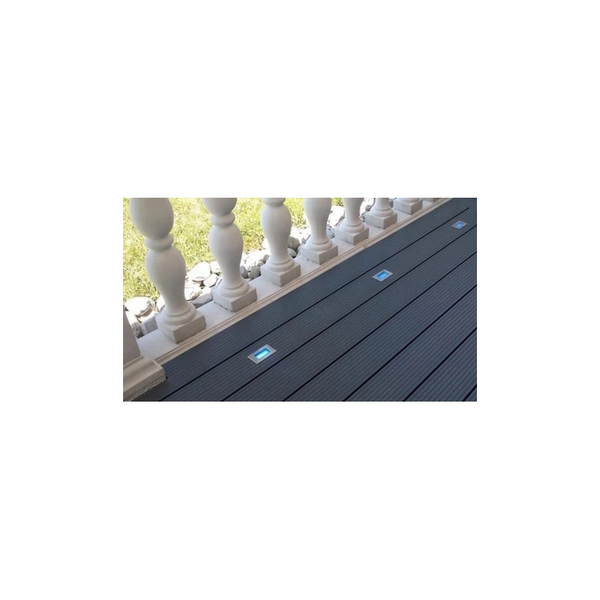 LED Vonkajšie zápustné svietidlo EASY CONNECT LED/2W/230V modrá IP67 obdĺžnikový