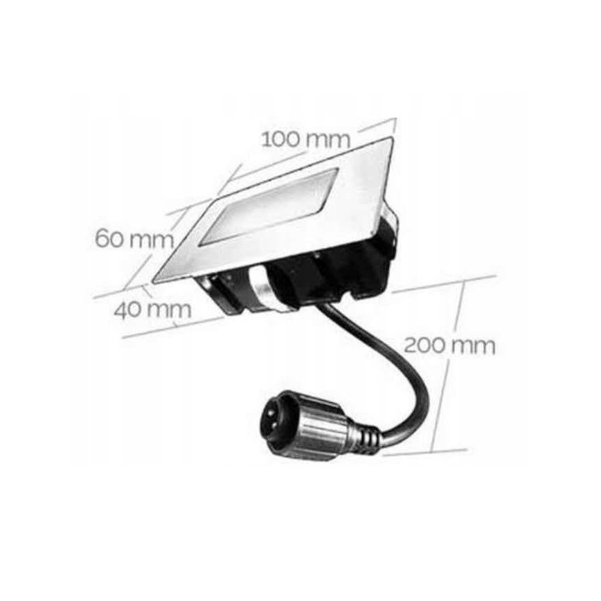 LED Vonkajšie zápustné svietidlo EASY CONNECT LED/2W/230V modrá IP67 obdĺžnikový
