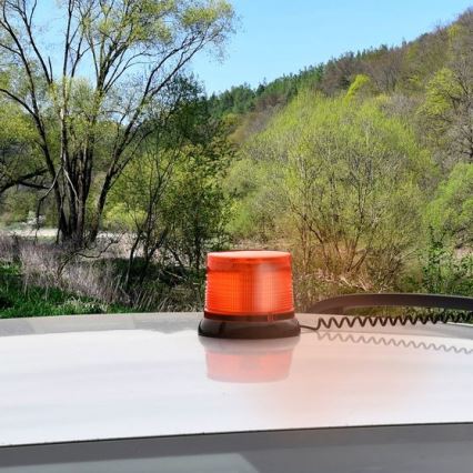 LED výstražný maják s magnetom LED/20W/12-24V oranžový